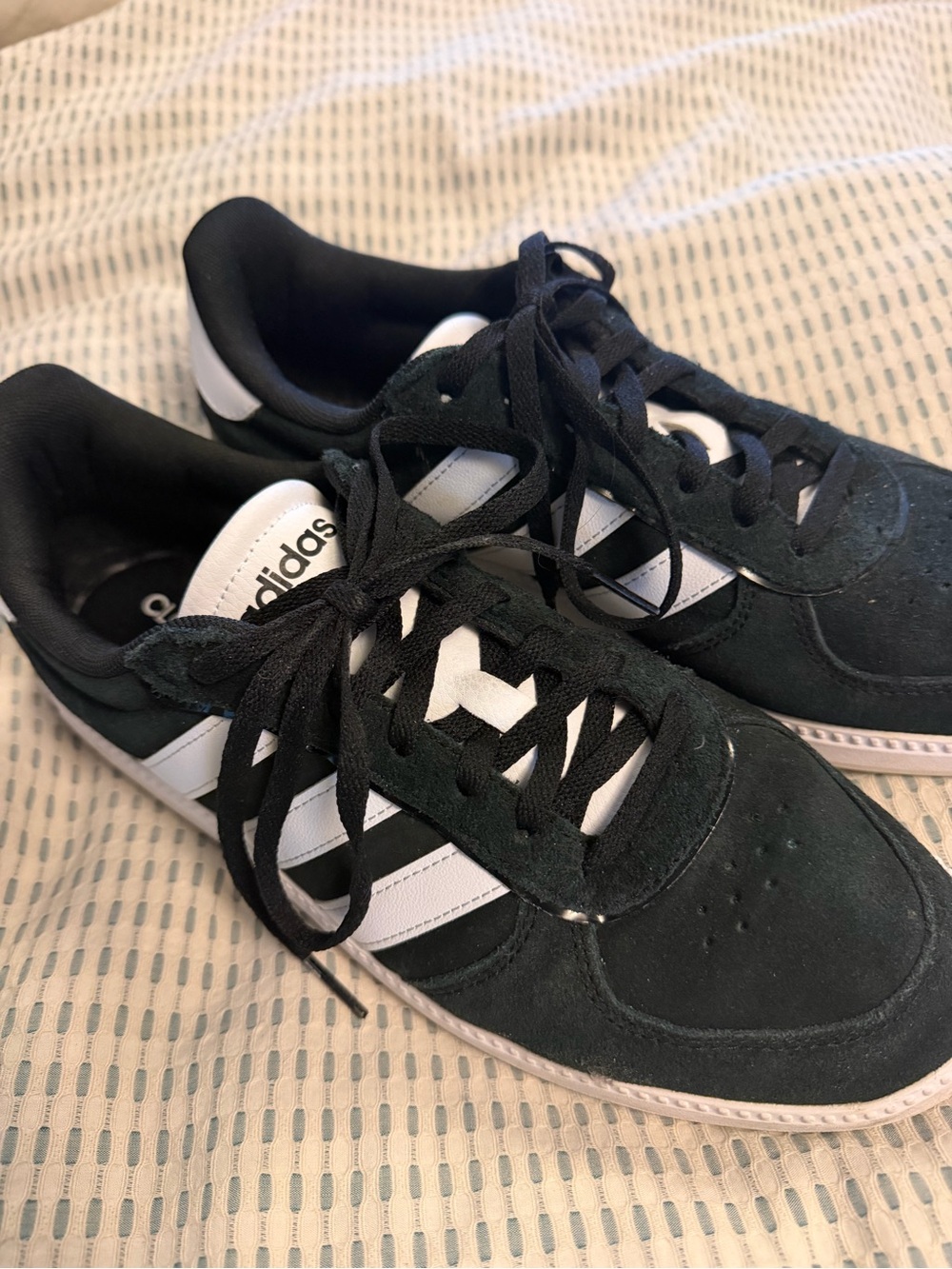 adidas Breaknet Sleek Black Suede Low Top Sneakers 9.5